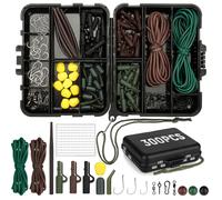 Realure Set da 300 pezzi 20 tipi attrezzatura pesca carpa perline tubi chicchi ganci clip sicurezza manicotti affusolati girelle botte esca