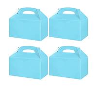 reamhome 50 scatole per dolcetti, sacchetti bianchi per snack, con manico, sacchetti regalo per biscotti, scatole a timpano blu