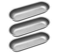 reamhome Stampo per hot dog, in acciaio al carbonio, antiaderente, ovale, per panini, panini fai da te, 3 pezzi
