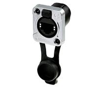 Rean AV Presa passante da incasso RJ45, IP65, alloggiamento a D cromato nero