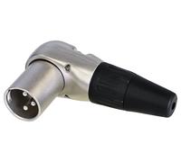 REAN Connettore XLR Angolato a 3 Poli, Nichel, 10A