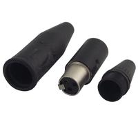 REAN Presa Mini-XLR, 3 Poli, Dorata, Impermeabile