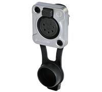 REAN Presa XLR a 5 Poli per Pannello, Forma D, IP65, Cromata