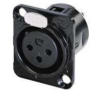 REAN RC3FDL-B Presa XLR a Montaggio a Pannello, 3 Poli, Nero
