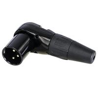 REAN RC3MR Spina XLR 3 Poli a 90°, Nero, Contatti Argentati