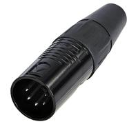 REAN RC5M-B Connettore XLR a 5 Poli, Nero, Contatti Argentati