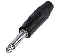 REAN Spinotto Jack Mono 6.35mm (1/4″), Nero, Contatti Stagnati