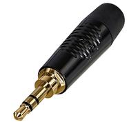 REAN Spinotto Stereo Jack 3.5mm, Contatti Dorati, Nero