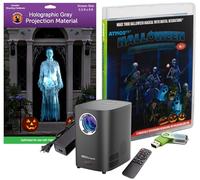 Reaper Brothers Halloween Hollusion - Kit di decorazione digitale con 8 effetti video AtmosFX per Halloween Plus HD proiettore super luminoso e schermo di proiezione olografico da 5,5 'x 9'