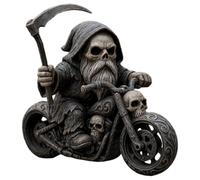 Reaper Statue, Skeleton Death Knight Motorcycle Rider Resin Figurine Decor