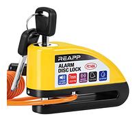 REAPP Bloccadisco Moto Lucchetto Moto Antifurto con Allarme Sonoro 110DB, Blocca disco Moto Protezione Antifurto per Moto Bici Motorino Moped Motocross, Accessori con 2 chiavi und 1.5m Reminder