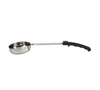 Reapyyt Mestolo per pizza e salsa, manico in gomma, fondo piatto, cucchiaio da cucina in acciaio inox, cucchiaio dosatore per zuppa, 170 g