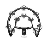Reapyyt Set batteria doppia fila sonaglio, Clip-on Hi-Hat Bell Stand, Campana a mano estesa, Jazz Drum doppia fila campana mano