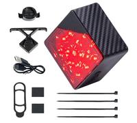 Rear Bike Light - USB Rechargeable Waterproof Smart Light with 4 Modes for Brake Signaling, Outdoor Riding, Hiking, Survival, Travel, and Backyard Pathways, Compact Black Design, Easy Installation