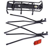 Rear Bike Rack, Cycle Back Carrier, Quick Release Aluminum Alloy Frame Shelf with Reflector, 50kg Capacity, Pannier Support for Road, Mountain Bikes, Commuting, Touring, Color Black