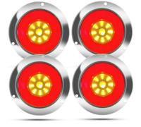 Rear Light Red Rotondo Fanali Posteriori Rimorchio Rosso Ambra,4 inch 12V/24V Fanale Posteriore Freno Segnale di Girata Riflettore Luce Fanali Posteriori LED per Camion Caravan Van Trattore