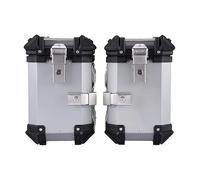Rear Tailstock Bauletti Laterali In Alluminio Moto Da 38 Litri Con Serratura A Chiave Borse Laterali Impermeabili Baule Posteriore Portaoggetti Casco Universale Supporto Ripiano(28L Silver)