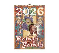 Reareth of the Yeareth 2026 Calendario 2026 con divertenti culi medievali, 8,5" x 11" Calendario mensile da 12 mesi, esilarante calendario da parete,per compleanni/Capodanno (1 PC)