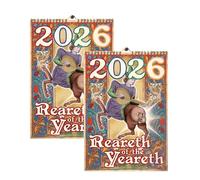 Reareth of the Yeareth 2026 Calendario 2026 con divertenti culi medievali, 8,5" x 11" Calendario mensile da 12 mesi, esilarante calendario da parete,per compleanni/Capodanno (2 PCS)