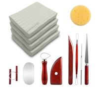 ReArt Plastilina modellabile a base di olio non essiccante, 1,2 kg, non indurente, professionale, senza zolfo, bianca e strumenti