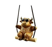Rearview Mirror Ornament Cute Cow Swing Charm Decor