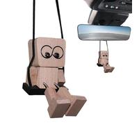 Rearview Mirror Pendant - 4.5x6.5x8cm Versatile Wooden Leg Shaking Men Decor Ornaments | Anti-Slip Design Rearview Mirror Ornaments Decoration,for Vehicles Trucks SUVs RVs Minivans