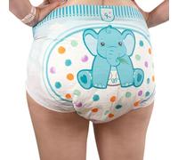 Rearz - Pannolini stampati per adulti Critter Caboose - Confezione da 12-7600 ml (Large (83,8 cm - 106,7 cm)