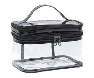 【Reasonable Structure】The PVC travel double layer makeup bag case is well-structured and very durable, use this cosmetic bag to make your beloved makeup.