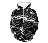 Reasons to Be Unicorn - Felpa con cappuccio unisex a maniche lunghe con tasca, Stile:, 3XL