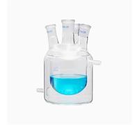 Reattore sperimentale a doppio strato in vetro con bottiglia di reazione a quattro colli(250ml 24X24X24X24)