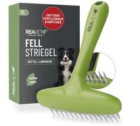 ReaVET Pettine per cani, districante per peli lunghi, per cani, scioglie nodi e infeltrimenti - leviga e districa i peli di copertura, cura del pelo, spazzola per cani