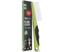 ReaVET Pettine per pulci e pidocchi per cani e gatti - con denti arrotondati in acciaio inox per la cura delicata del pelo, pettine per zecche per cani e gatti, pettine per capelli lunghi e capelli