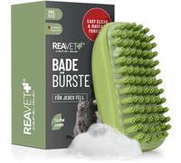 ReaVET Spazzola da bagno in gomma per cani, gatti, capelli corti e capelli lunghi, con effetto massaggio, rimuove peli sciolti, polvere e sporco, strisce da bagno per massaggiare shampoo per cani