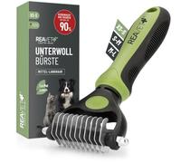 ReaVET Spazzola per cani e gatti, spazzola sottopelo per capelli lunghi, taglia XS-S, rimuove sottopelo e infeltrimenti, con effetto massaggio e protezione dei peli di copertura, spazzola per cani,