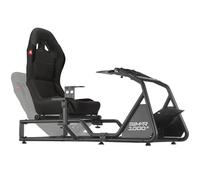 Rebblers SIMR1000 Simulatore Guida Professionale Sedile Racing Avvolgente con Supporto Cambio Freno a Mano e Supporto TV - Regolabile F1/GT/Rally - Compatibile Tutti i Volanti Gaming PC/Console (Nero)