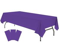 rebdng Confezione da 3 tovaglie in plastica viola usa e getta da 137,2 x 274,3 cm, per feste, unicorni, sirene, feste, compleanni, matrimoni, per tavoli rettangolari da 1,8 a 2,3 m