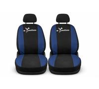 Rebeca Shop Coprisedili Anteriori Compatibili Con Ypsilon, Policotone, con Airbag Laterale, Kit 6 Pezzi, Made in Italy (Nero/Blu Scuro)