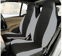 Rebeca Shop® Coprisedili Anteriori compatibili per Smart fortwo, prima, seconda e terza serie, W450 W451 W453, Set di 2 foderine (Nero/Grigio chiaro, Senza Logo)