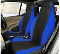 Rebeca Shop® Coprisedili Anteriori compatibili per Smart fortwo, prima, seconda e terza serie, W450 W451 W453, Set di 2 foderine (Nero/Royal, Senza Logo)