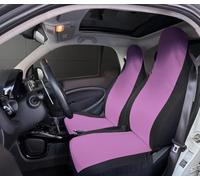 Rebeca Shop® Coprisedili Anteriori compatibili per Smart fortwo, prima, seconda e terza serie, W450 W451 W453, Set di 2 foderine banda centrale colorata (Rosa/Nero, Smart Fortwo)