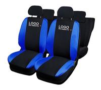 Rebeca Shop Coprisedili Auto Compatibili Per EcoSport, Set Copri-sedile Anteriori e Posteriori Con Logo Ricamato Compatibili Airbag (nero/blu royal)