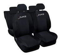 Rebeca Shop® Coprisedili Auto Compatibili per Juke in cotone Made in Italy Set Copri-sedili anteriori e posteriori (nero)