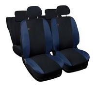 Rebeca Shop Coprisedili Auto Compatibili per Mokka | Made In Italy | Set Copri-sedile Anteriori e Posteriori | Logo Ricamato | Airbag Compatibile | Interni (NeroBlu, Senza Logo)