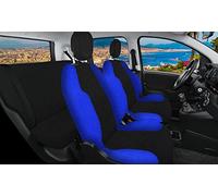 Rebeca Shop® Coprisedili Auto Compatibili per Panda Seconda e Terza serie (mod.169 e 310) Made in Italy Set anteriori e posteriori (Schienale Intero, Nero/Royal)