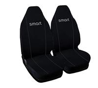 Rebeca Shop® Coprisedili Auto Compatibili per Smart | Made in Italy | Set Copri-sedile Anteriori Coppia (w451 - Seconda Serie, Nero/Refil Grigio Chiaro)