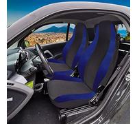 Rebeca Shop® Coprisedili Auto Compatibili per Smart prima serie W450 Made in Italy Set Copri-sedile Anteriori Coppia (Coprisedili Smart 1serie W450, Nero/Blu scuro)