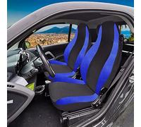 Rebeca Shop® Coprisedili Auto Compatibili per Smart seconda serie W451 Made in Italy Set Copri-sedile Anteriori Coppia (Coprisedili Smart 2serie W451, Nero/Royal)