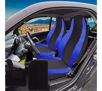 Rebeca Shop® Coprisedili Auto Compatibili per Smart seconda serie W451 Made in Italy Set Copri-sedile Anteriori Coppia e tappetini in moquette (Coprisedili+Tappetini Smart 2serie W451, Nero/Royal)