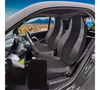 Rebeca Shop Coprisedili Auto Compatibili per Smart terza serie W453 Made in Italy Set Anteriori Coppia e tappetini in moquette (Coprisedili+Tappetini Smart 3serie W453, Nero/Grigio scuro)