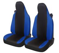 Rebeca Shop® Coprisedili in ECOPELLE Anteriori compatibili per Smart fortwo, prima, seconda e terza serie, W450 W451 W453, Set di 2 foderine (Nero/Blu Royal, Smart W450 prima serie)